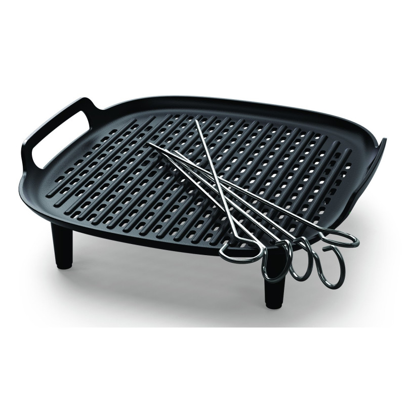 Set grill philips per airfryer 6.2l carne e verdure nero [hd9946/00]