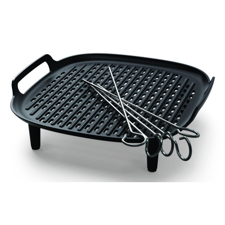 Set grill philips per airfryer 6.2l carne e verdure nero [hd9946/00]