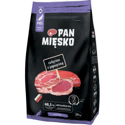 Cibo secco per cani pan miesko vitello con agnello senior crunchy