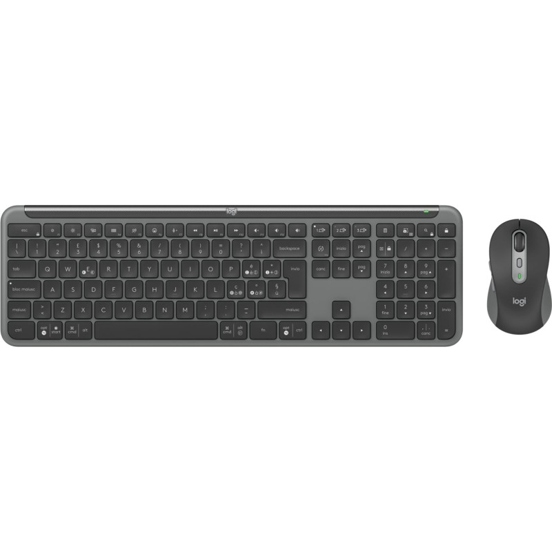 Tastiera e mouse logitech mk950 per business wireless/bluetooth/grafite