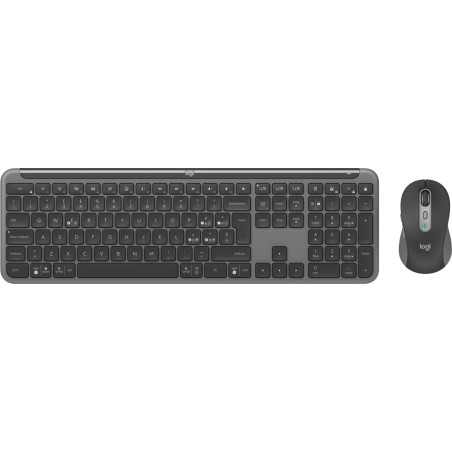 Tastiera e mouse logitech mk950 per business wireless/bluetooth/grafite