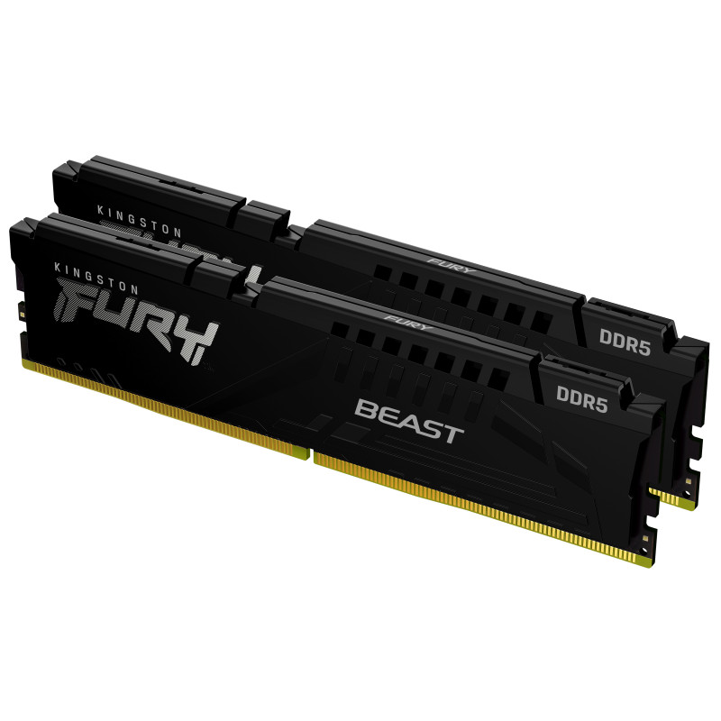 Ram dimm ddr5 2x16gb kingston fury beast 6400mhz ddr5 cl32 1.4v nero