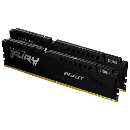 Ram dimm ddr5 2x16gb kingston fury beast 6400mhz ddr5 cl32 1.4v nero