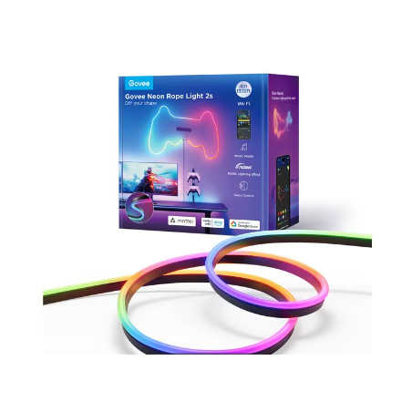 Striscia luminosa govee neon led 4m 24v rgbic nera [h61d4c11]