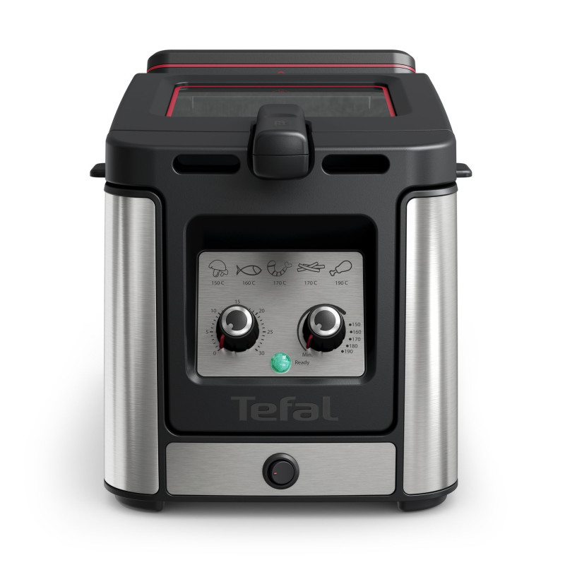 Friggitrice tefal clear duo fr600d 2000w nero/acciaio inox [fr600d]