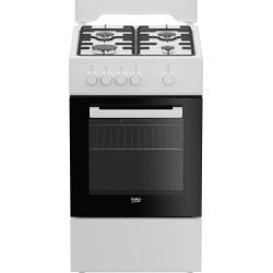 Cucina a gas beko fsg522dwc 4 fornelli 50x60 forno 55l nero/bianco