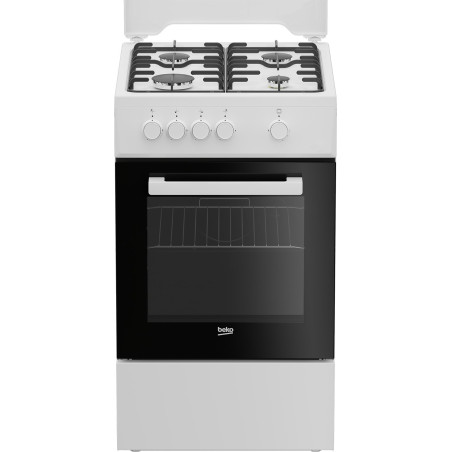 Cucina a gas beko fsg522dwc 4 fornelli 50x60 forno 55l nero/bianco