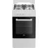 Cucina a gas beko fsg522dwc 4 fornelli 50x60 forno 55l nero/bianco