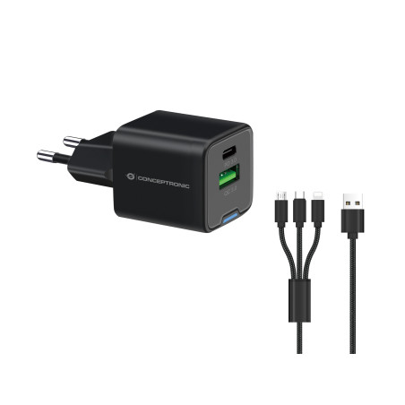 Caricabatterie conceptronic althea 16b usb pd gan 2 porte 33w con