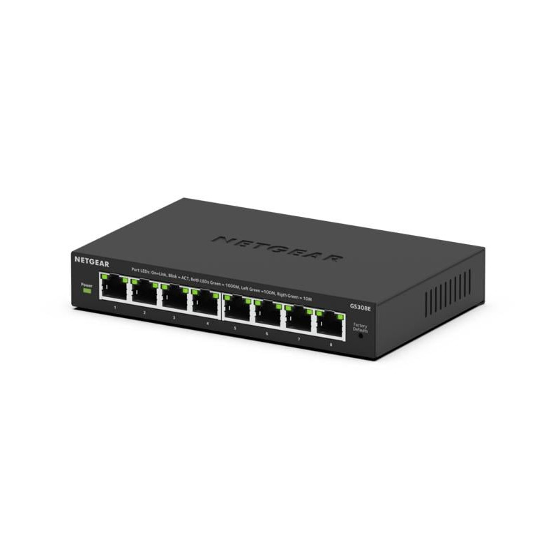 Switch netgear gs308e serie 300 soho plus gigabit ethernet plus a