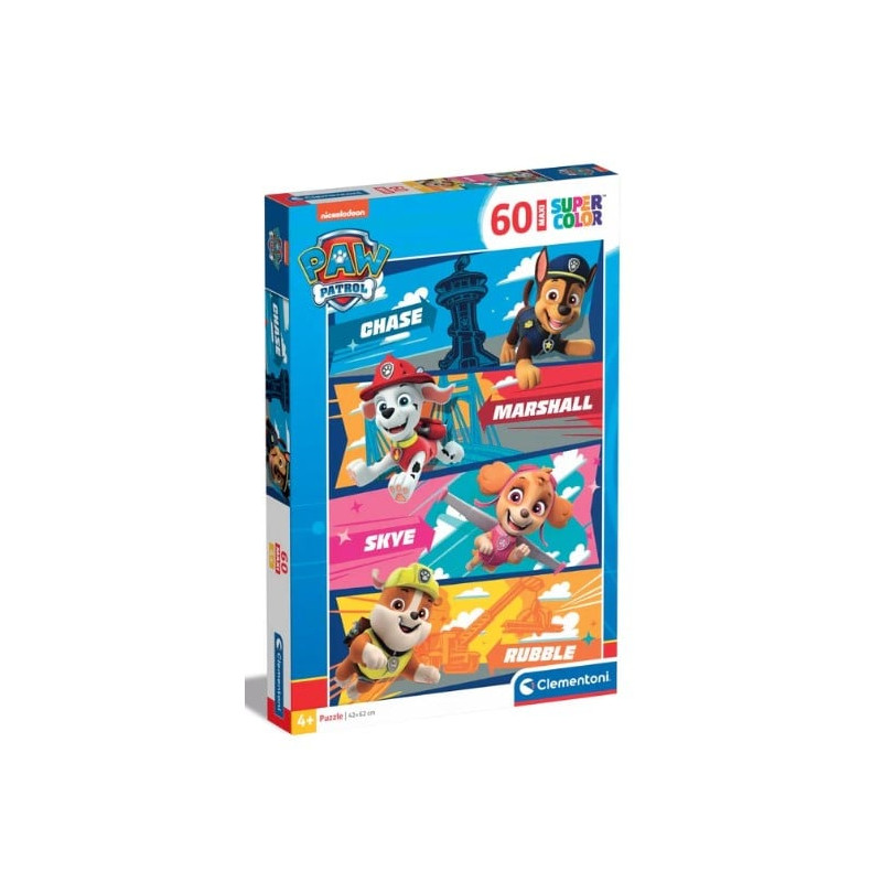 Puzzle clementoni 26592 supercolor paw patrol 2023 60pz maxi 62x42cm
