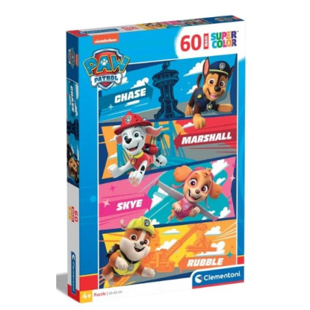 Puzzle clementoni 26592 supercolor paw patrol 2023 60pz maxi 62x42cm