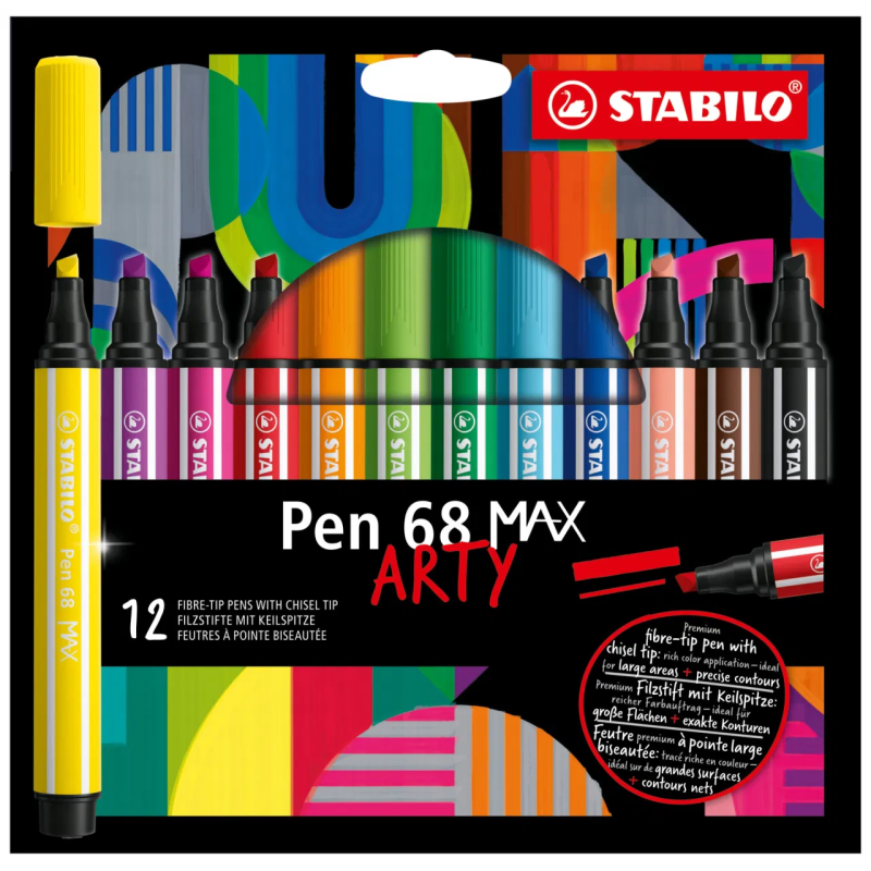 Pennarello stabilo 768/12-21 pen 68 max con punta a scalpello