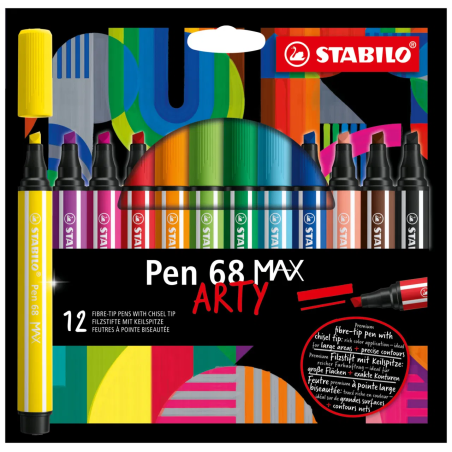 Pennarello stabilo 768/12-21 pen 68 max con punta a scalpello