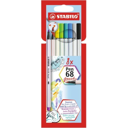 Pennarello stabilo 568/08-21 pen 68 brush con punta flessibile