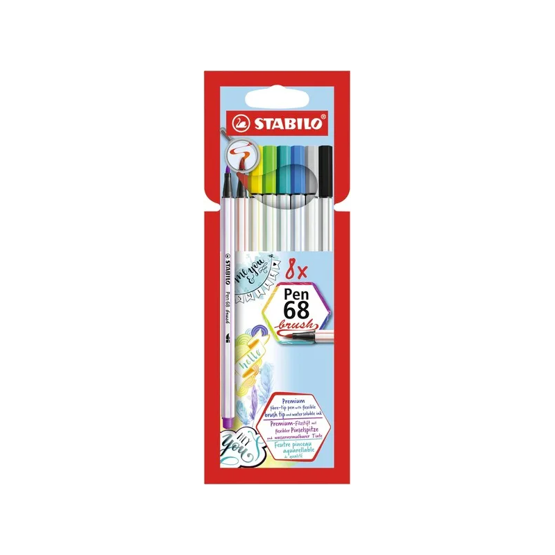 Pennarello stabilo 568/08-21 pen 68 brush con punta flessibile