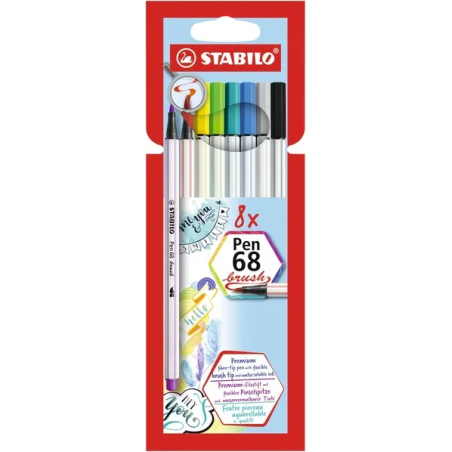 Pennarello stabilo 568/08-21 pen 68 brush con punta flessibile