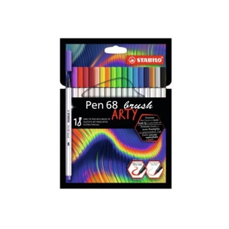 Pennarello stabilo 568/18-21-20 pen 68 brush con punta flessibile