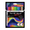 Pennarello stabilo 568/18-21-20 pen 68 brush con punta flessibile