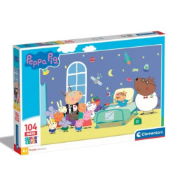 Puzzle clementoni 23735 supercolor peppa pig 104pz maxi 62x42cm multicolore
