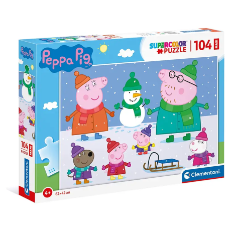 puzzle clementoni 23752 supercolor peppa pig 104pz maxi 62x42cm multicolore