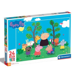 Puzzle clementoni 24237 supercolor peppa pig 24pz maxi 62x42cm multicolore