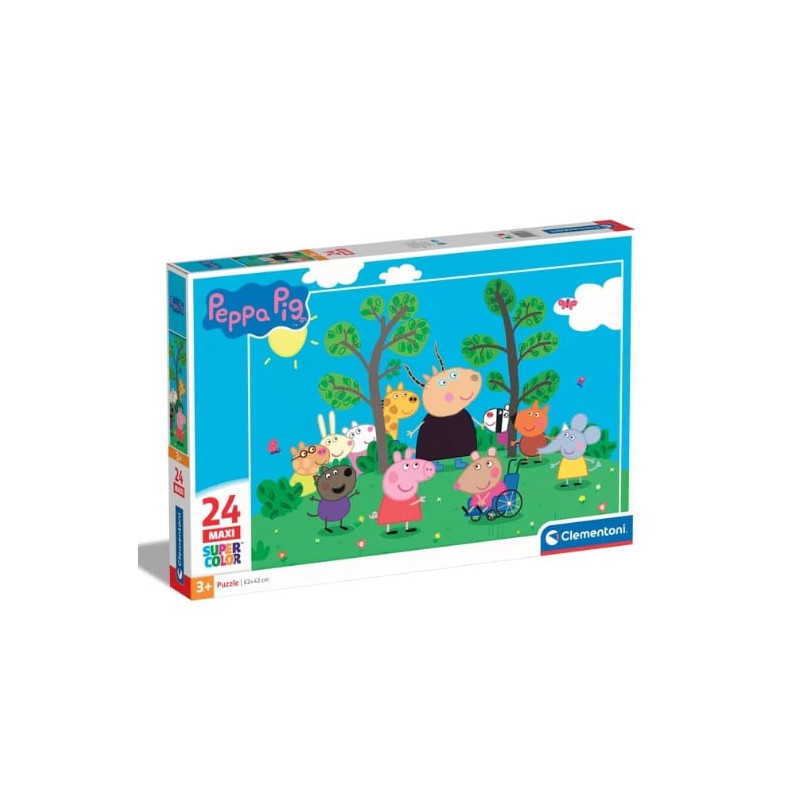 Puzzle clementoni 24237 supercolor peppa pig 24pz maxi 62x42cm multicolore