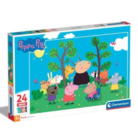 Puzzle clementoni 24237 supercolor peppa pig 24pz maxi 62x42cm multicolore