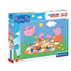Puzzle clementoni 24028 supercolor peppa pig 24pz maxi 62x42cm multicolore