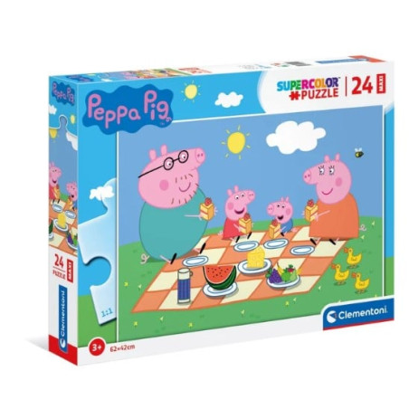 Puzzle clementoni 24028 supercolor peppa pig 24pz maxi 62x42cm multicolore