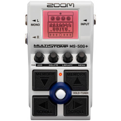 Pedale multieffetto zoom ms-50g+ per chitarra nero/bianco
