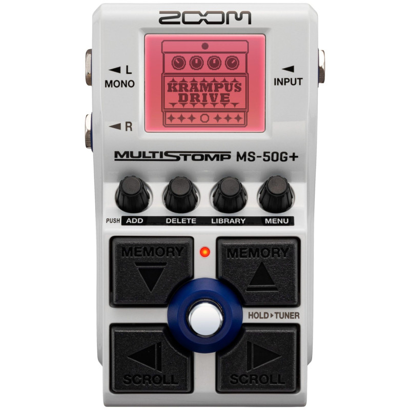 Pedale multieffetto zoom ms-50g+ per chitarra nero/bianco