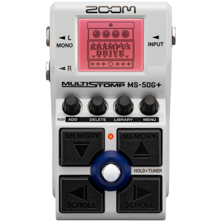 Pedale multieffetto zoom ms-50g+ per chitarra nero/bianco