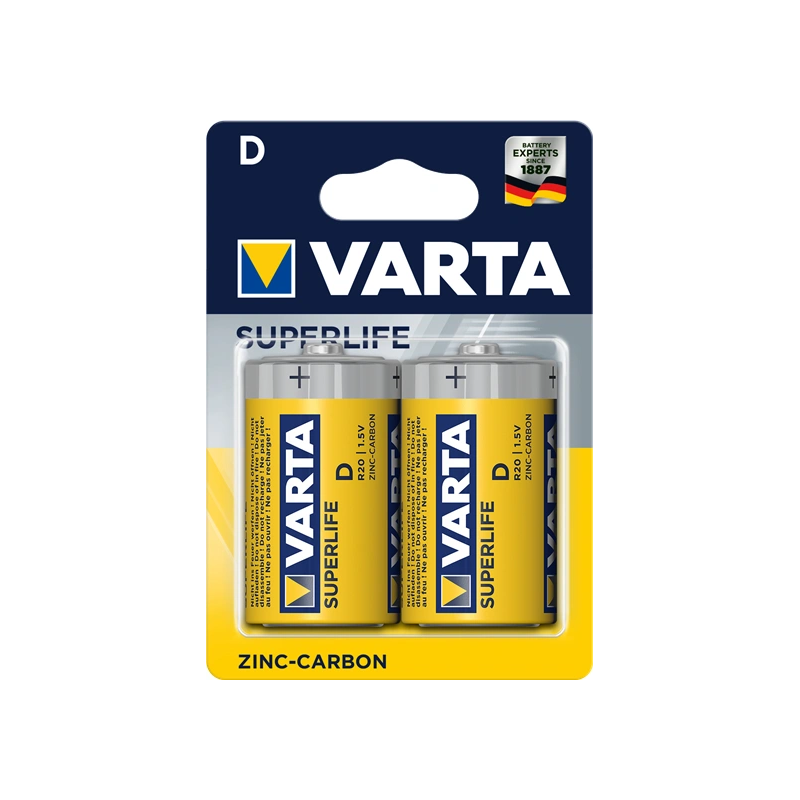 Pile varta 2020 zinco-carbonio 1.5v giallo 2pz [02020101412]