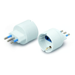 Adattatore nuova videosuono shuko presa spina 2p + t 10a bianco [83031]