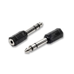 Adattatore nuova videosuono jack 6.35mm presa jack 3.5mm stereo nero/cromo