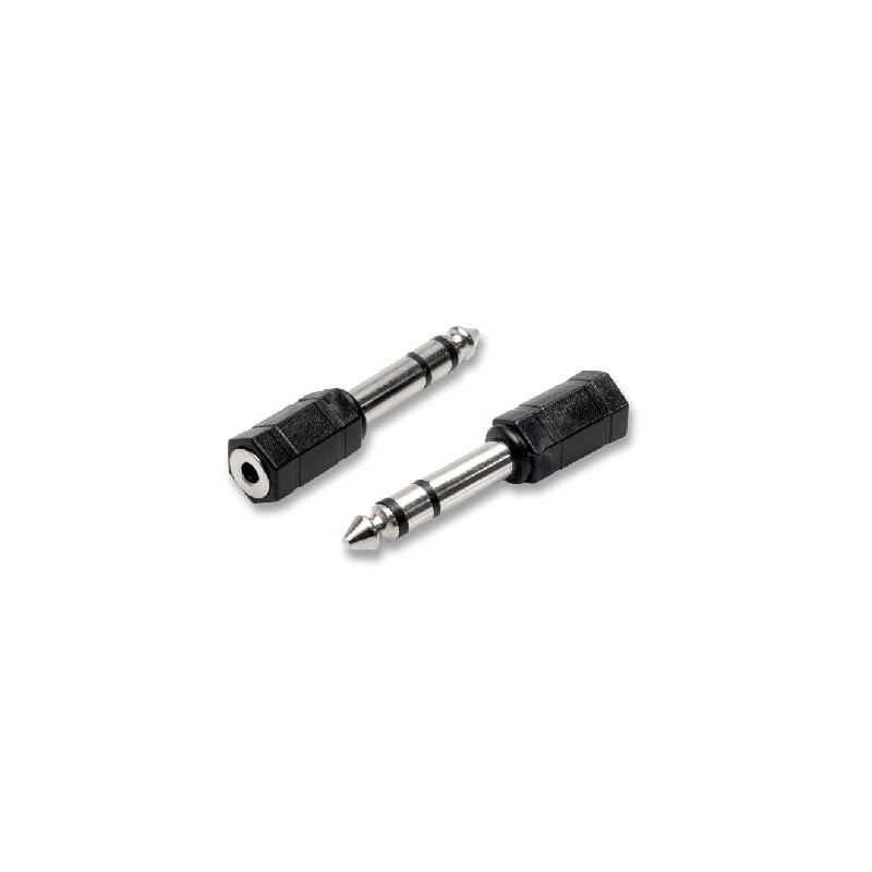 Adattatore nuova videosuono jack 6.35mm presa jack 3.5mm stereo nero/cromo