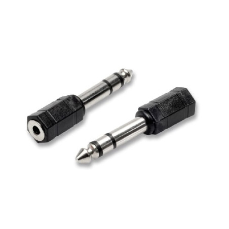 Adattatore nuova videosuono jack 6.35mm presa jack 3.5mm stereo nero/cromo
