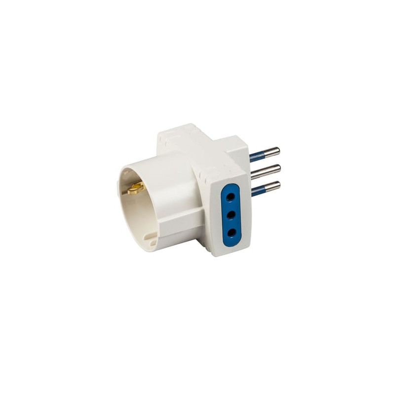 Adattatore polypool con spina 10 a 2p+t 2prese bianco [pp0467x]