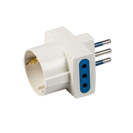 Adattatore polypool con spina 10 a 2p+t 2prese bianco [pp0467x]