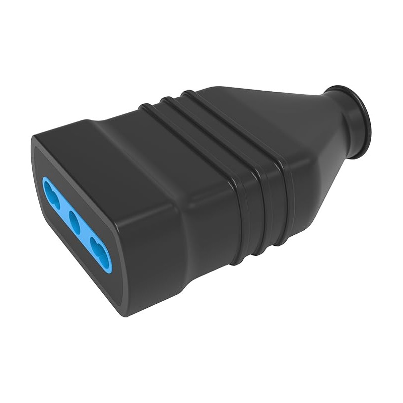 Presa bivalente polypool spine volante 16a 2p+t 250v nero [pp2159x]