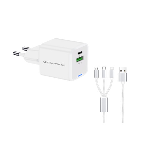 Alimentatore da rete conceptronic althea16w usb-c/a con cavo
