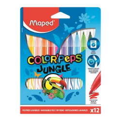 Set pennarelli maped color'peps jungle + etichette 12pz [845435]