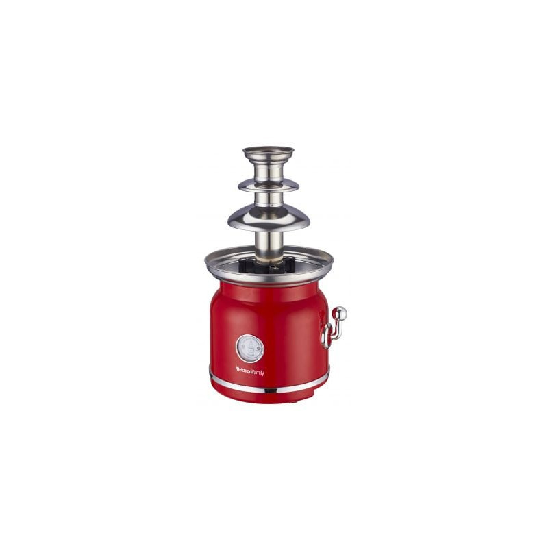 Fontana di cioccolato melchioni 3 livelli 90w rosso/stainless steel