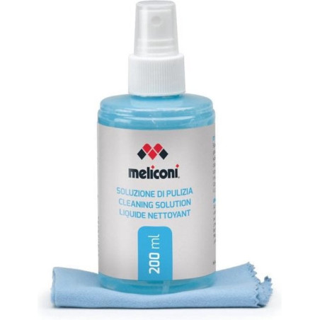 Detergente meliconi c200 spray per schermi + panno in microfibra