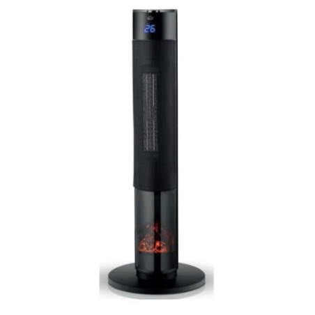 Stufa in ceramica dcg caminetto 2 liv.calore 2000w nero [ptc2011]