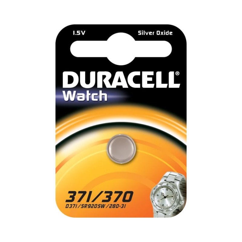 Pila duracell pasticca battiere a bottone 1.5v 40mh [371/370 argento]