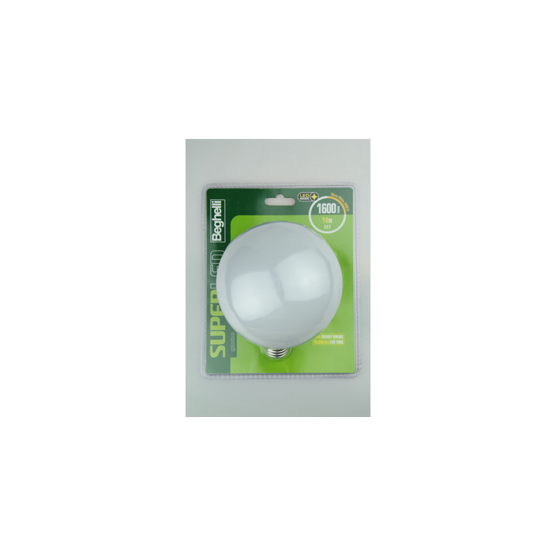 Lampadina led beghelli globo 16w e27 3000k superled 1600lumen [56898bl]