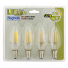 Lampadina led beghelli 4w e14 2700k filament led 2 oliva luce 4pz