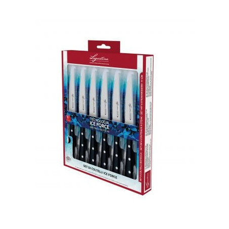Coltello bistecca lagostina ice force 11cm acciaio inossidabile 6pz